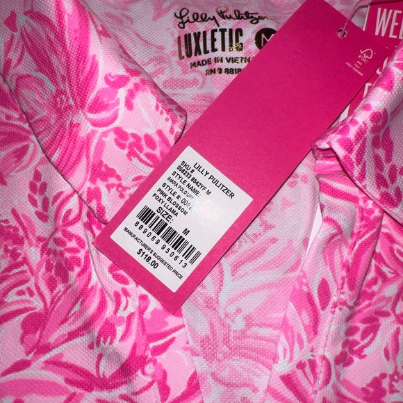 Lilly Pulitzer MEDIUM Foxy Llama IMARA SLEEVELESS POLO TOP Pink Blossom - Picture 3 of 6